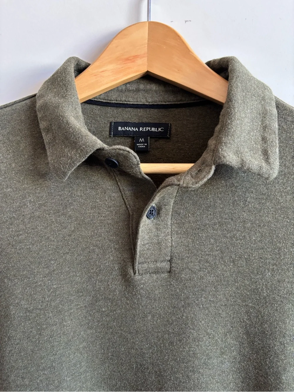 Banana Republic Men’s Soft Olive Green Polo Shirt